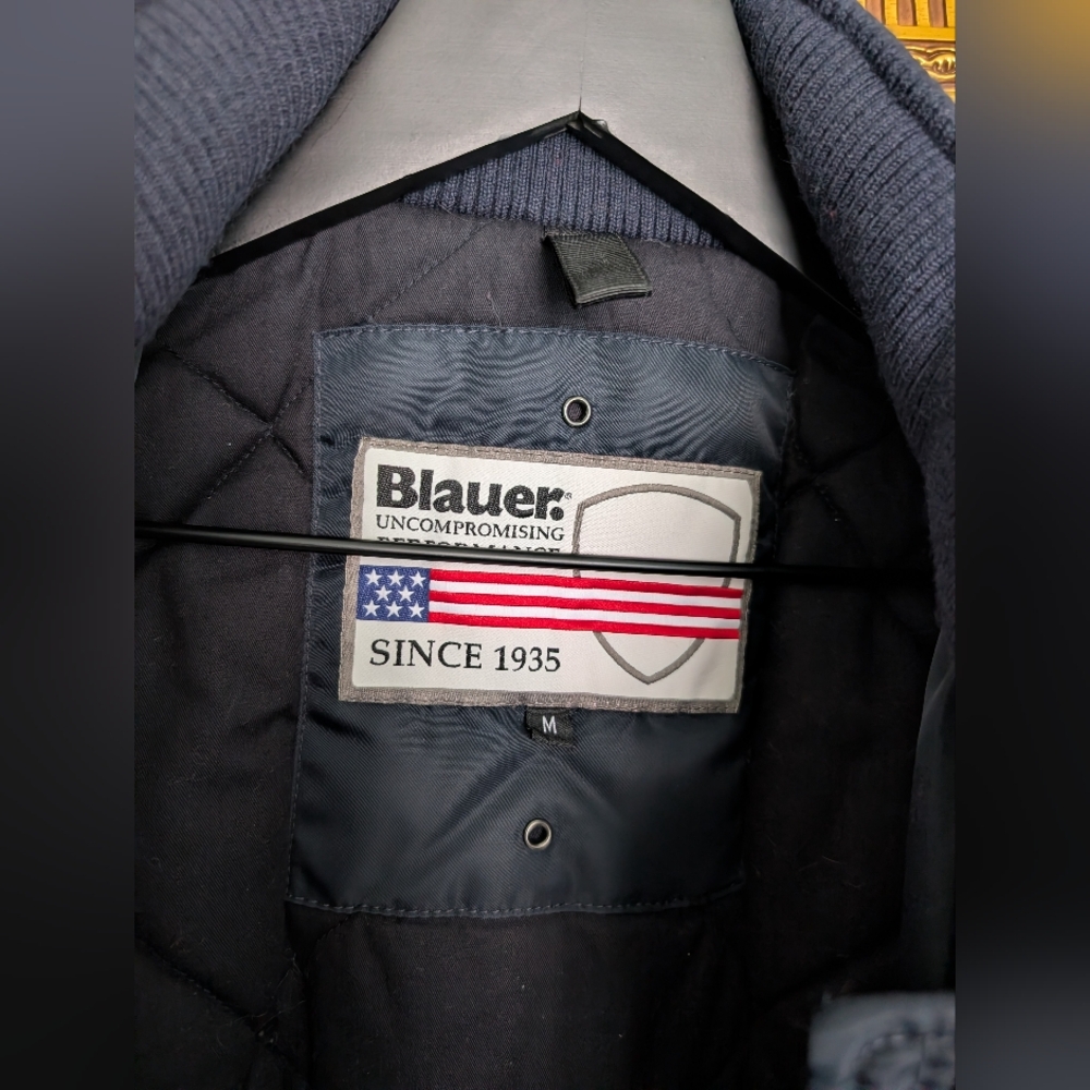 Blauer Heavy Black Bomber Jacket Medium - Picture 8 of 10